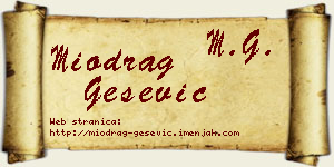 Miodrag Gešević vizit kartica